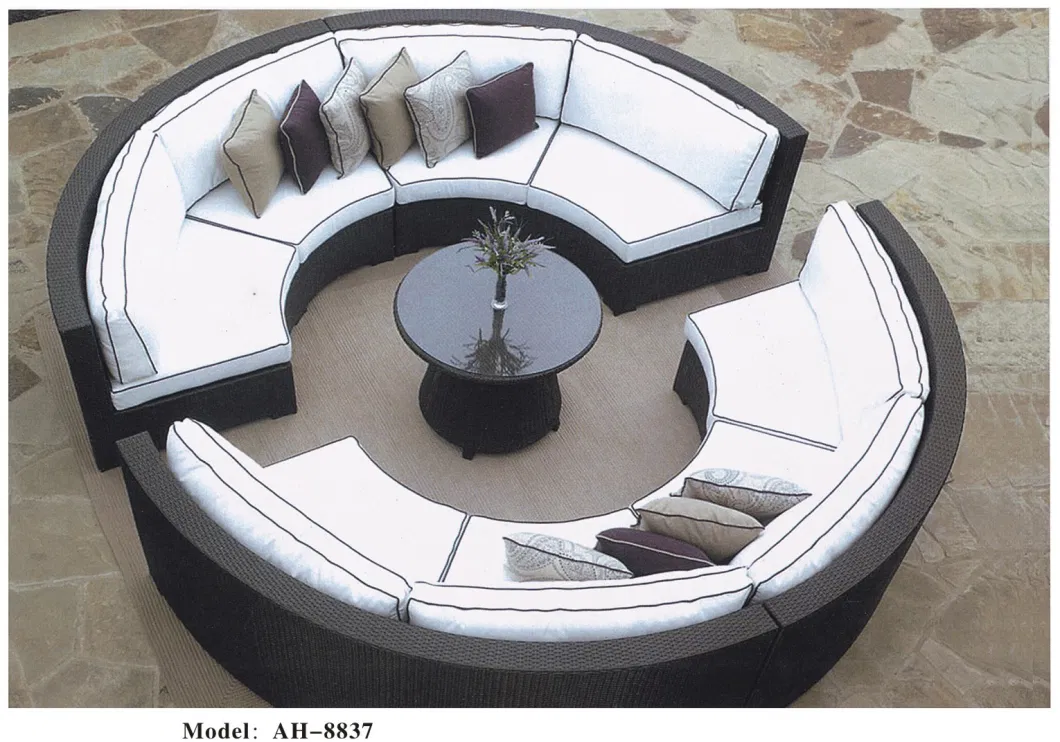 Circular Arc Sofa Half Round Furniture Healthy PE Rattan Garden Furniture Sofa Set Luxury Garden Outdoor Furniture Sofas